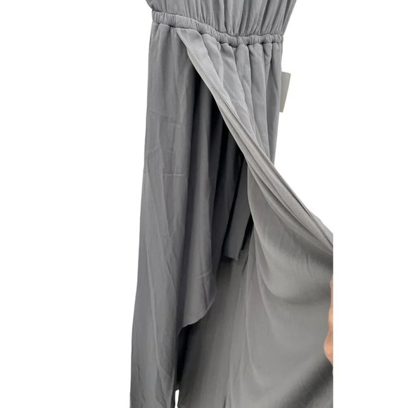 Show Me Your Mumu Womens Kendall Maxi Dress Long Soft Charcoal Crisp Size S NWT - Picture 12 of 16